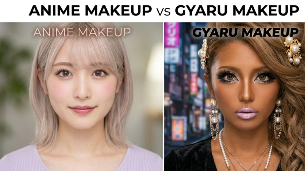 Anime Makeup vs Gyaru