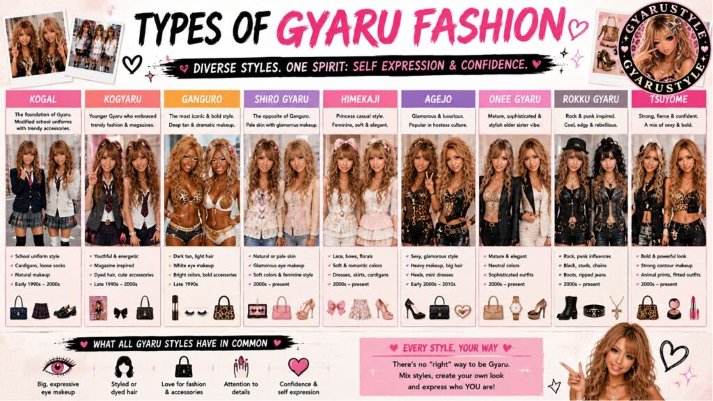 types of Gyaru Fashion