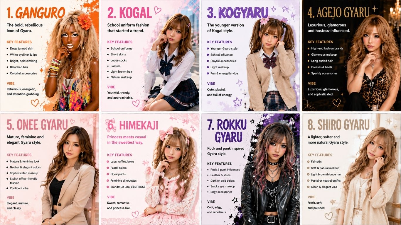 Complete Guide to Types of Gyaru: Ganguro, Kogal, Agejo More
