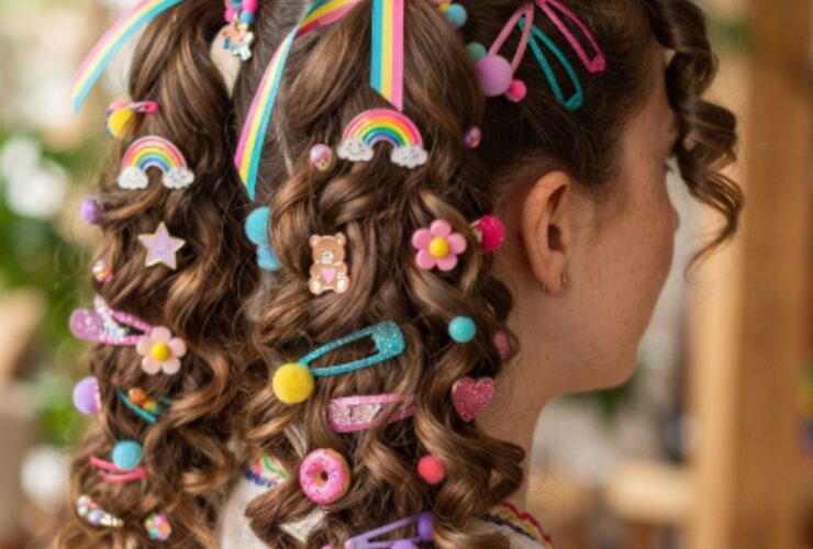 Curled Pigtails with Accessories