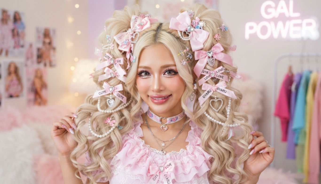Ribbon-Accessory Gyaru Hair