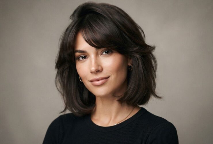 Voluminous Side-Swept Bangs